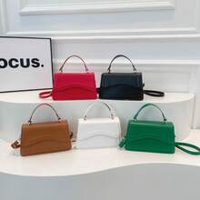 Bolso de Cuero Genuino para Mujer, Elegante Bolso de Mano y de Hombro para Oficina, Citas y Fiestas, Moda 2026, Color Sólido Simple, Estilo Coreano de Otoño, Nuevo Bolso de Hombro Cruzado de Gran Capacidad con Estampado Simple, Bolso Pequeño Cuadrado - Blanco - Ver 1