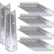 8pcs Heavy Duty Stainless Steel Corner Brackets | Long L-Shaped Mounting Brackets, Suitable For Wooden Furniture Cabinet Repair And Reinforcement - A - View 3