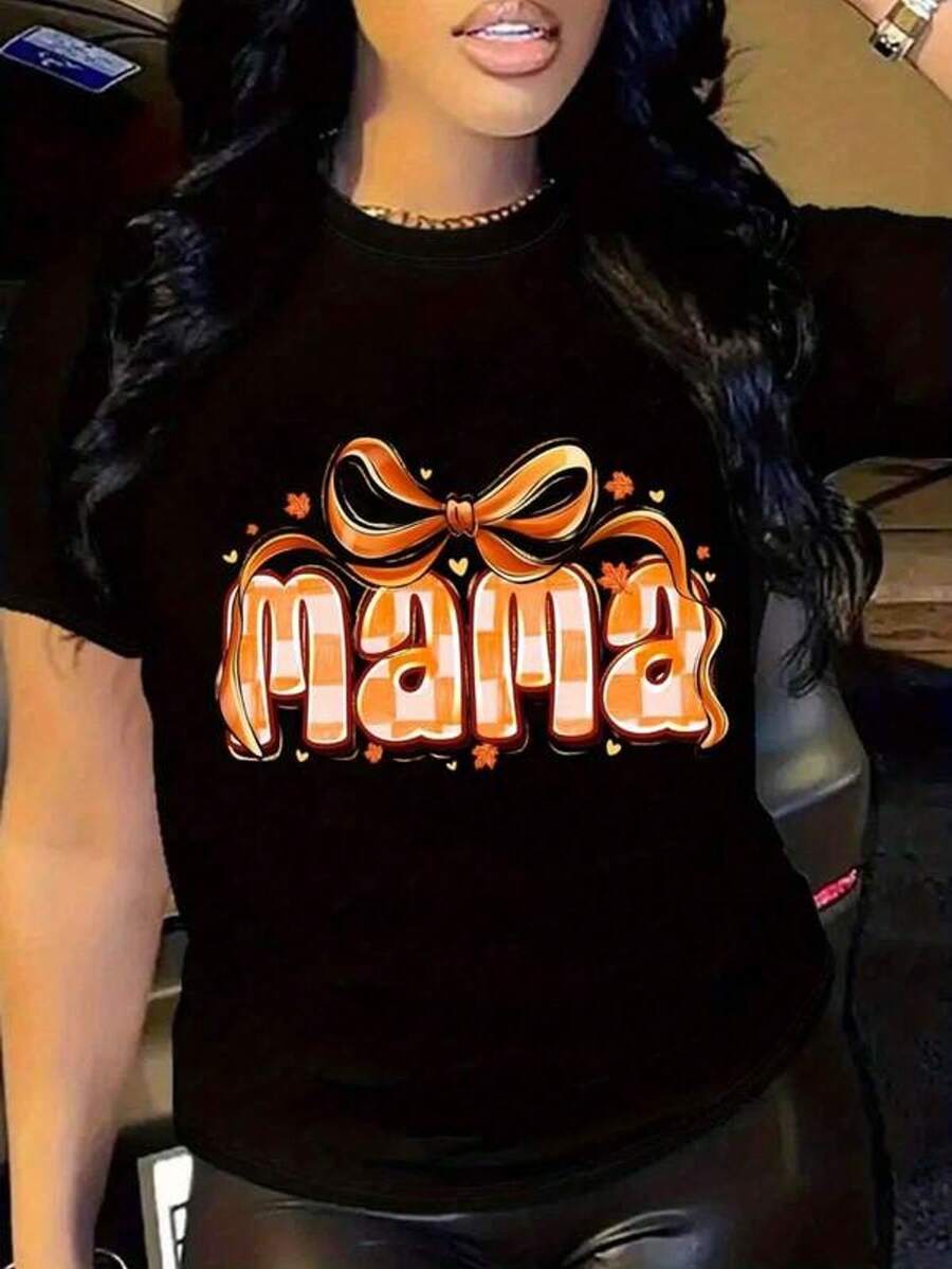 Camiseta casual de aodón con cuello redondo y manga corta con estampado gráfico para mujer de talla grande - Estampado floral de otoño y ence con calabaza, camiseta cómoda de tempor para otoño e invierno, perfectara Halloween, Acción de Gracias, Navidad, regalos para familiares y amigos, blusas para mujer