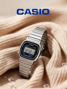 Casio Ladies' Digital Watch Black Dial Silver Stainless Steel Band 30M Waterproof Stopwatch Countdown Timer Alarm Retro Wristwatch LA670WA-1 - Silver - View 7