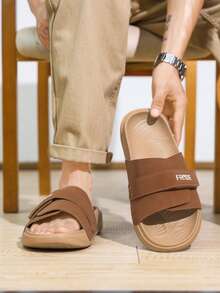 Adjustable Hook And Loop, Breathable, Shock-Absorbing, Soft And Comfortable Slippers For Men And Women, Suitable For Daily Wear And Play In Summer. - Classic Mocha Yellow - View 13