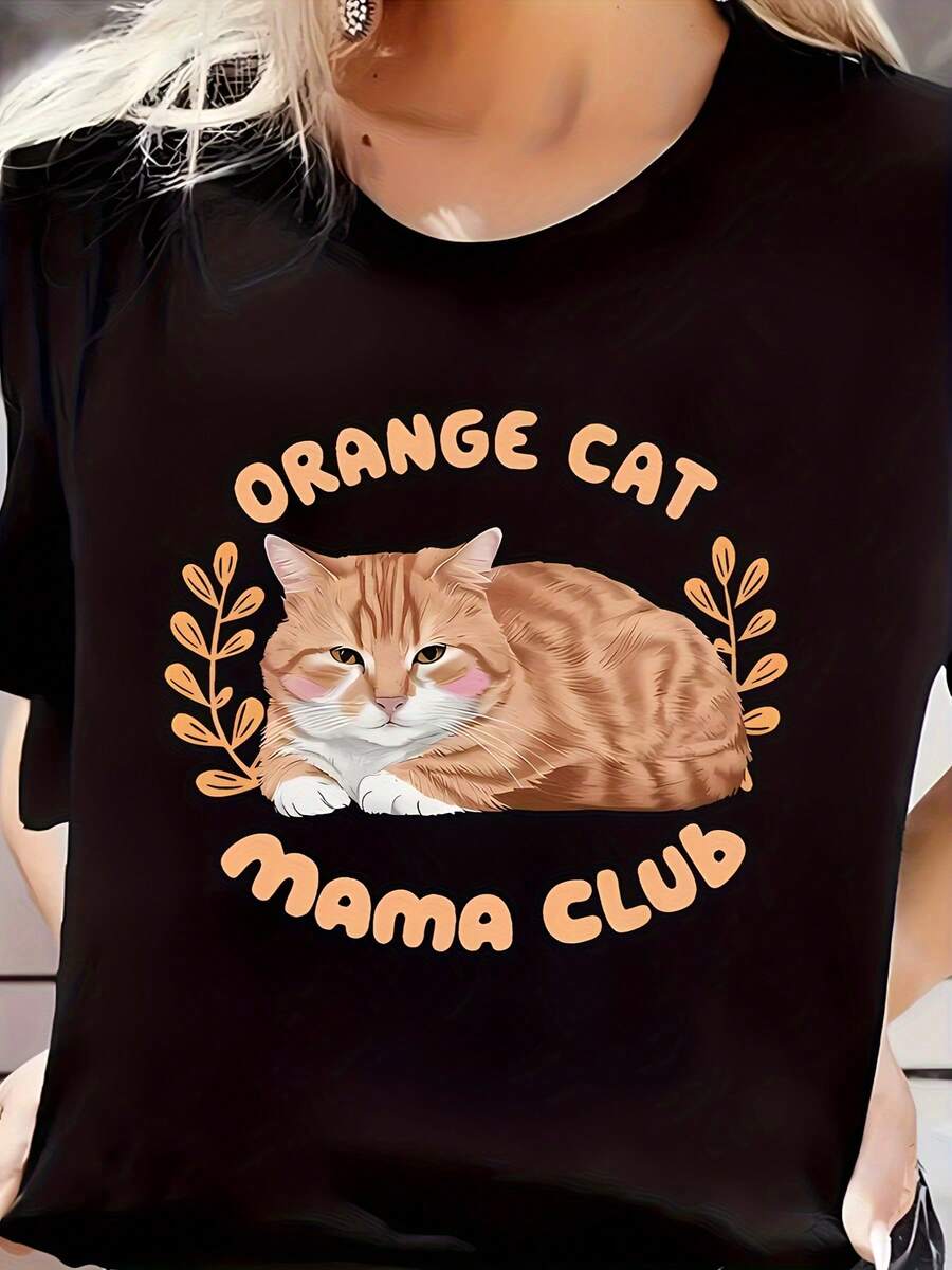 Summer Tops Women 2026Kitten Casual T-Shirt Addio Al Nubilato - Black - View 1