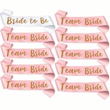 1 Set Of Champagne Pink Sashes With Rose Gold Glitter Lettering, A Unique Bridesmaid/Bridesmaid Belt For Bachelor/Bachelorette Parties, Bridal Parties, Weddings - Multicolor - View 11