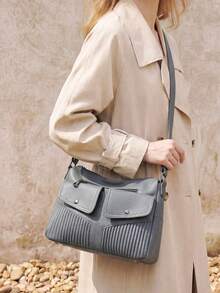 Fashionable And Versatile Crossbody Bag. Convenient For Categorizing And Storing Personal Items Like Phone, Keys, Wallet; Adjustable Wide Strap Design, Comfortable To Wear Without Shoulder Strain, Can Be Switched Between Shoulder And Crossbody Styles. Suitable For Daily Commute, Weekend Shopping, Or Travel. - Multicolor - View 4