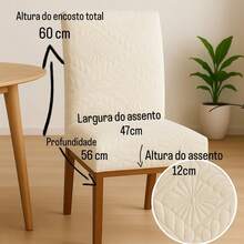 Quilted Chair Cover Kit With 6 Units - Exclusive Anti-Cat Spandex - 稻草 - 查看 4