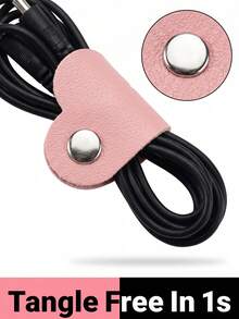 Heart Shaped Cord Organizer Earphones Headphones Cable Winder Organizer For Men And Women Cute Pu Leather Cable Organizer Ideal For Bags Use Travel Essentials Accessories Organizer Luggage Suitcase Back To School - Multicolor - View 9