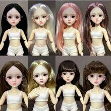 1件 11.81英吋可愛卡通動畫角色臉部BJD娃娃 可動關節 DIY上妝 逼真3D眼睛 可搭配裝扮 生日聖誕萬聖節新年禮物 收藏飾品 僅販售娃娃 不含衣物 - 彩色 - 查看 3