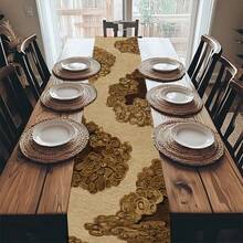 1pc/7pcs Set Asian Style Traditional Auspicious Cloud Pattern Table Runner, Suitable For Living Room, Kitchen, Dining Room, Cafe, Decoration For Festivals, Parties, Birthdays, Celebrations - Multicolor - View 3