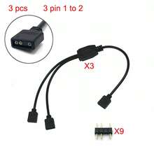 5-24V 3-Pin 4-Pin RGB LED Strip Connector 1-To-1 2 3 4 5 Splitter Extension Cable Compatible With Computer Fan Motherboard AURA RGB LED Strip - 30cm/11.8in - View 17