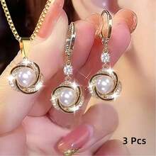 3pcs/Set New Fashion Cat Eye Stone Elegant Pendant Necklace, High-End Exquisite Light Luxury Personalized Versatile Commemorative Gift - White - View 4