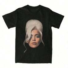 T-shirt graphique vintage imprimé avec motif de la tête de et de Carter, style cowboy, pour hommes et femmes. Cadeau idéal. T-shirts amples et décontractés, inspirés de la culture musicale de la rue et du style Y2K. - noir - Voir 1