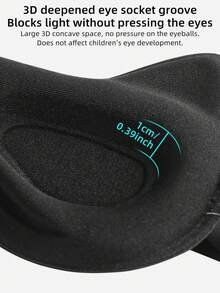 1件裝貓耳造型兒童3D睡眠眼罩，100%遮光，內建鼻翼設計，柔軟透氣布料，可調節式肩帶適合所有兒童臉型，男女通用，無面部壓力，全遮光，適合兒童午睡、旅行、露營及光敏感者 - 紫色 - 查看 10