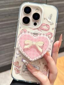 1pc Foldable & Extendable Magnetic Phone Holder With Charming Butterfly, Heart And Kitten Design, Fashionable Multifunctional Smartphone Accessory For IOS And Android Devices, Ideal Birthday Or Spring Gift For Friends And Family - Butterfly Heart Kitten - View 5