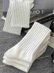 1/5/10/20 paires de chaussettes montantes noires et blanches pour femmes, chaussettes de sport respirantes convenant pour la course, le basket-ball, le cyclisme, les longues chaussettes - Noir et Blanc - Voir 6