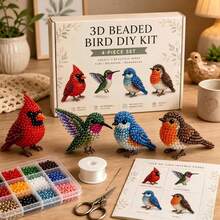3D Beaded Animal DIY Kit, Complete Beginner Craft Set With All Materials & Instructions, Fun Handmade Figurine Project , Home Decor & Gifts - I - 查看 2