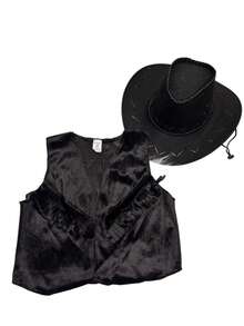 Children's Cowboy Style Kit – Hat + Vest With Fringe - Black Rope - View 5