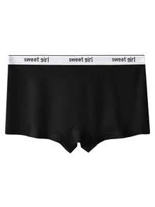 9pcs Girls' Black White Grey Solid Color Square Panties, Lightweight Breathable Polyester Fabric Anti-Exposure Boxer Briefs, Comfortable Daily Underwear For Teen Girls - Multicolor - View 2