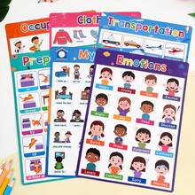 Lachilly 20 Themes English Learning Posters A4 – Alphabet, Numbers, Colors & More Educational Wall Decor For Kids, Homeschool Resource, Kindergarten Pre School Teacher Must-Have, Children's Educational Toys - Multicolor - View 5