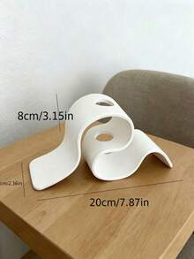 現代極簡曲面 3D 列印花瓶，創意緞帶造型乾花瓶，北歐風桌面裝飾花瓶，藝術鏤空雙孔花瓶，居家/辦公室/客廳裝飾，客廳/玄關/桌面柔和裝飾，高級小眾花藝花瓶，臥室裝飾 - 多款式 - 查看 4