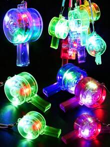 10/5/1pc-Glow Whistle, Luminous Whistle, Birthday Party Gift, Funny Whistle, Party Game Supplies, Halloween Glow Whistle, Christmas Party Supplies, Birthday Supplies, Carnival Party Supplies, Perfect As Party Favors, Birthday Gifts, Wedding Favors, Party Sound Effects, Carnival Party, Glow Party Supplies. Back To School Gifts, Also As Classroom Prizes, Halloween, Christmas Party Gift Fillers. - Multicolor - View 6
