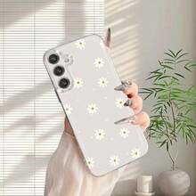 1pc Minimalist Fresh Daisy Flower Transparent Soft Phone Case - Multicolor - View 4