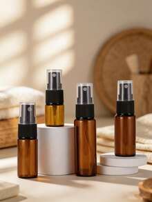 Botellas de vidrio ámbar con atomizador, 5/10/15ml, a prueba de fugas y recargables, para aceites de perfume y cuidado de la piel, equipaje de mano para viajes, almacenamiento duradero, excelente regalo para hombres/mujeres - Multicolor - Ver 2