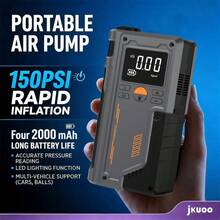 Car Emergency Jump Starter With Air Compressor, 150PSI Tire Inflator Pump, Digital Display, Tire Pressure Monitoring, 3-Mode LED Flashlight - Suitable For All Tires, Portable Jump Starter And Repair Tool/Travel Road Supplies - Emergency Starter Air Pump - View 11