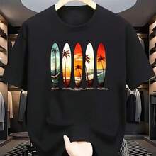 Printed T-Shirt For Men And Women - 黑色 - 查看 1