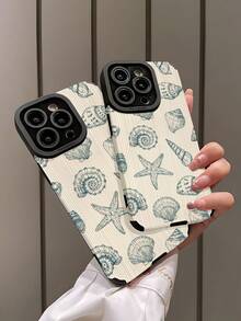 WeiMi 1pc New Blue Shell Pattern Classic Anti-Drop Soft Leather Phone Case Compatible With Iphone And 17/17 Air/17 PRO/17 PRO MAX - Multicolor - View 4