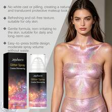 1 Box (60ml) Party Glitter Spray, Skin, Collarbone, Galaxy Highlighter For Party, Date, Wedding, Performance, Shimmery, Long-Lasting, Refreshing, Moisturizing, Glowing Glitter Spray - Baby Pink - View 12