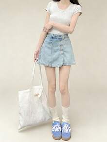 Women Jeans - Baby Blue - View 1