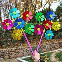 Colorful Windmill | Made Of Plastic, With Random-Colored Windmill Rods, No Batteries Required. Effective At Repelling Birds. Suitable For Weddings, Graduation Ceremonies, Parties, Events, Festivals, And Garden/Courtyard Decorations. - Multicolor - View 1