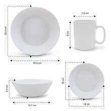 ANDROMEDA INC 16 Piece Opal Glass Dinnerware Set For 4 People - White - View 4