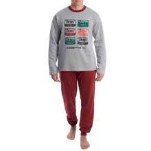 Kisses and Love Pijama Hombre Invierno Afelpado KL30225 - Gris claro-rojo - Ver 1