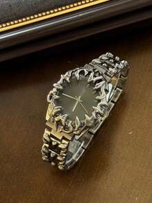 Fashion Large Cap Men's Quartz Watch Irregular Dial Suitable For Daily Party Gift - Black - View 3