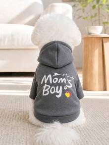 PETCIRCLE 1件寵物衣服，狗/貓戶外/室內服飾，舒適運動衫系列適用於小型犬和幼犬，春季/秋季，灰灰色 - 灰色 - 查看 10