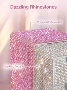 Full Rhinestone 3-Tier Small Drawer Desktop Storage Box Organizer For Jewelry And Cosmetics - Multicolor - View 3