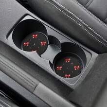 2pcs Bling Rhinestone Bow Car Cup Holder Coasters Universal Anti Slip Spill Proof Automotive Interior Accessories Red - Red - View 6