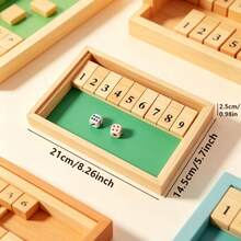1 juego de mesa de madera, juego de caja con candado numerado del 1 al 12, juego de mesa portátil para fiesta, simple y divertido para el hogar, adecuado para juegos de mesa de adultos y regalo de Navidad - Multicolor - Ver 10