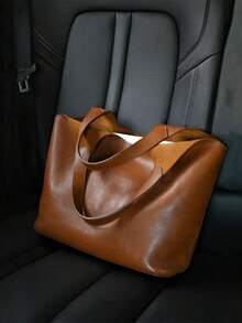 Nueva bolsa de cesta floral vintage, bolso de hombro, bolso de gran capacidad para debajo del brazo, diseño exclusivo para mujeres - Marrón - Ver 4