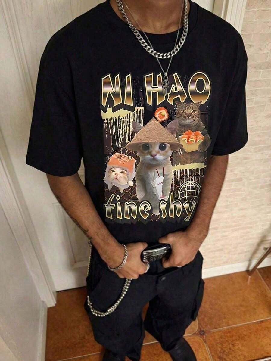 Men T-Shirts - 黑色 - 查看 1