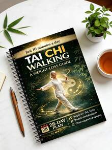 1 Tai Chi Walking Phiên bản Nâng cao: Kế hoạch 28 ngày | Luyện tập 10 phút mỗi ngày, các động tác minh họa dần dần giúp cải thiện thăng bằng và vượt qua nỗi sợ bị ngã | Đóng gáy lò xo, giấy - A5 - Xem 6