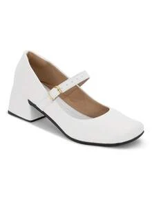 Mary Jane Women's Pump With Block Heel, Comfortable, Elegant, Minimalist, Macerata - White - View 5