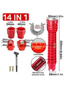 Multi-Functional Sink Faucet Installation And Repair Wrenches, 8 In 1 / 14 In 1, Designed For Non-Slip Use In Bathrooms And Kitchens, Essential Plumbing Tools - A - View 6