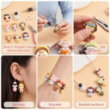 Bộ 10 món phụ kiện trang sức DIY dành cho bé gái, đồ thủ công bằng nhựa resin dùng để làm khuyên tai, kẹp tóc, văn phòng phẩm, ốp điện thoại, móc khóa, cốc, kẹp giày, decal tủ lạnh, đồ dùng thủ công (Làm trang sức dành cho người lớn từ 14 tuổi trở lên) - Nhiều màu - Xem 10