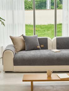 1 pieza Funda de sofá de estilo bohemio de chenilla, decoración navideña apta para mascotas para interiores y exteriores, lavable y resistente a la decoloración, se ajusta a sofás de 1/2/3/4 plazas, reposabrazos, portavasos, disponible en múltiples tamaños - Gris - Ver 4
