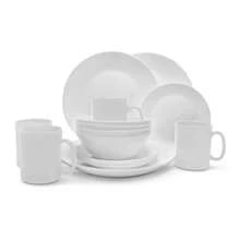 ANDROMEDA INC 16 Piece Opal Glass Dinnerware Set For 4 People - White - View 1