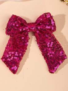 1/2/4pcs Sequin Bow Hair Clips, Long Ribbon Shiny Hair Clips, Y2K, Birthday Party, Stage - Multicolor - View 11