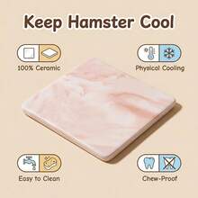 Hamster Summer Essential Cooling Marble Pattern Ice Bed - No Refrigeration Needed, Instant Cooling Upon Lying Down - Ceramic Material, Easy To Clean, Wear-Resistant And Bite-Resistant - Suitable For Hamsters, Mice And Other Small Animals, Ideal Choice For Expanding Small Animal Cages - Hamster - Small Animal Summer Essential Item - A - View 6