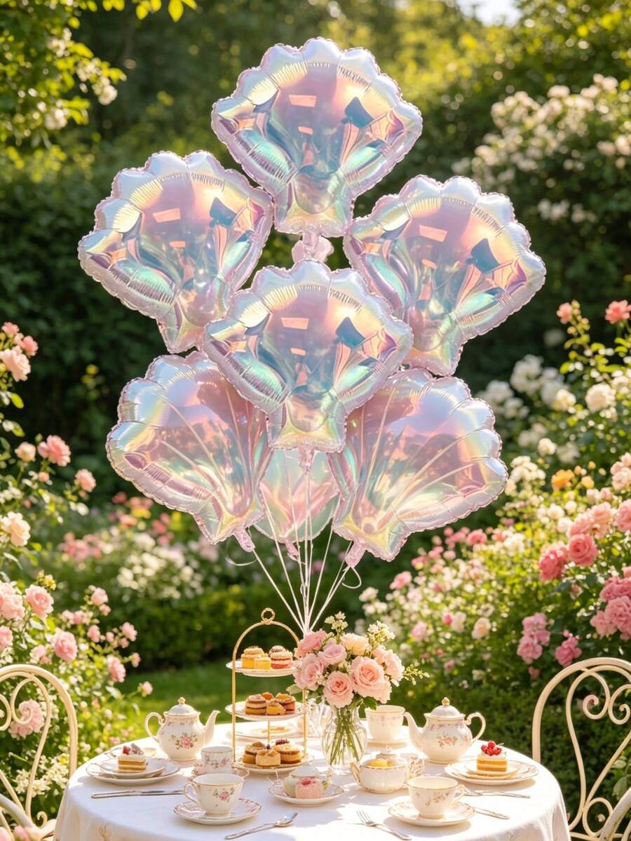 1個夢幻閃耀全息彩色發光貝殼造型氦氣級巨型派對鋁箔氣球,54x52cm 加厚防爆3D鋁箔材質海洋生物美人魚主題派對裝飾,極美浪漫美人魚漸層虹彩珍珠光澤海洋風室內外懸掛漂浮氣球 - 多色 - 查看 1